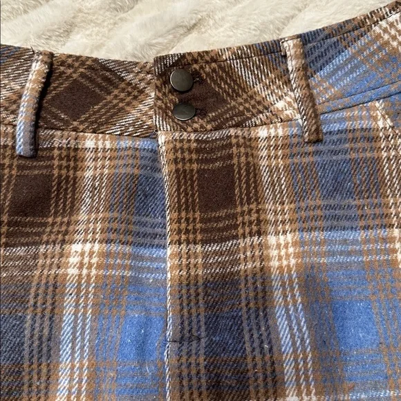 Pink Lily small Plaid Mini Skort - Blue and Brown.  Like New - Picture 2 of 3